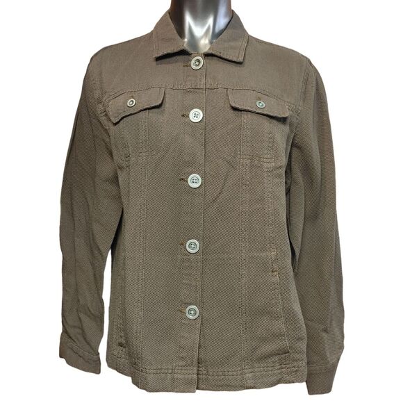 Basic Editions Women's Brown Corduroy Spring Jacket XL - Picture 1 of 5